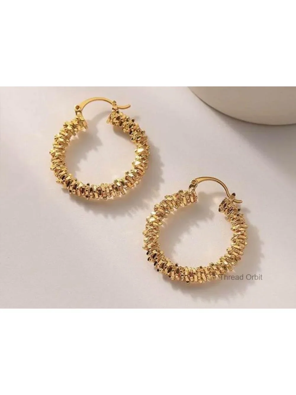 Gold Huggie Hoop Earrings, Chunky Resin Enamel Dangle Earrings, Hypoallergenic,
